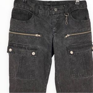 Marc Jacobs Washed Black Denim Cargo Jeans